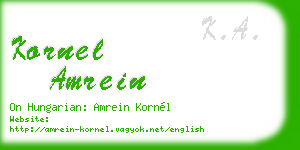 kornel amrein business card