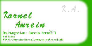 kornel amrein business card